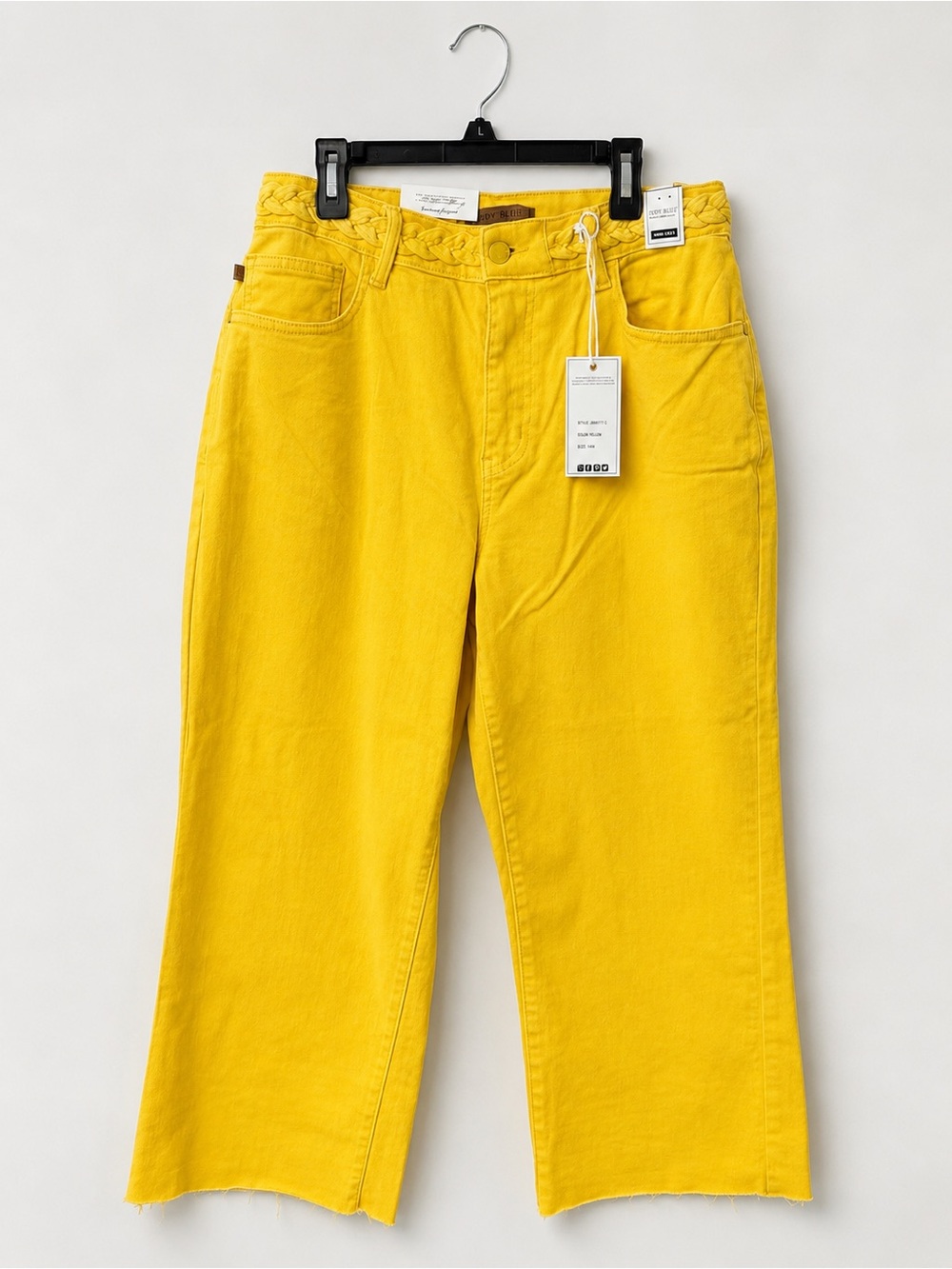 NWT Judy Blue Yellow Cropped Yellow Jeans JB Sz 9